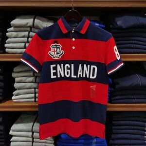 Polo by Ralph Lauren Red and Blue Striped Polo Shirt